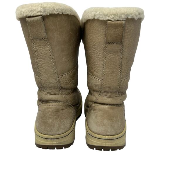 ECCO Trace HydroMax Lace Up Snow Boot Women 37 US 6-6.5 Fur Insulated Beige Tan - Picture 6 of 9